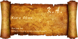 Kurz Alex névjegykártya