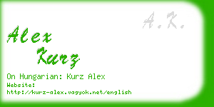 alex kurz business card